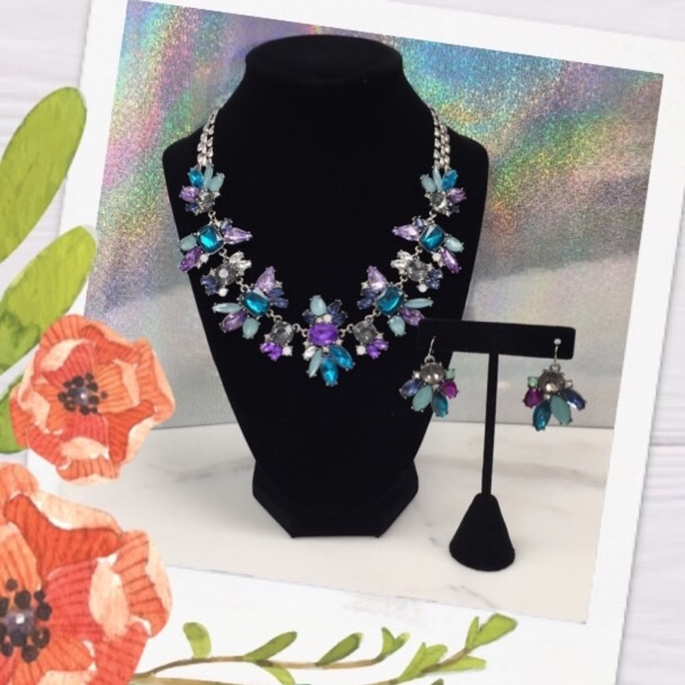 ⬇️$64 Antique Silver Tone  Statement Jewelry Set